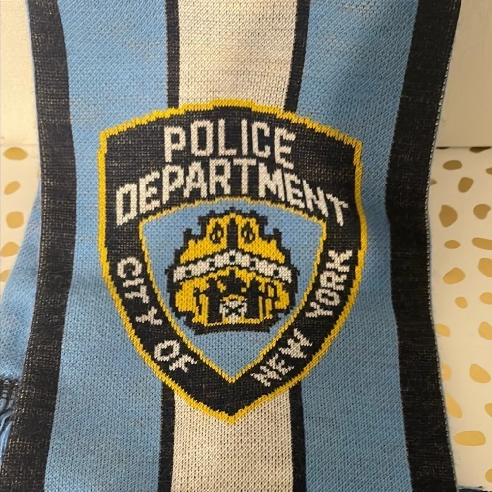 Blue NYPD Scarf with Fringe